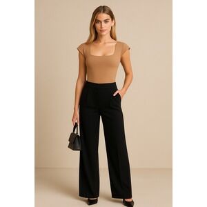 Express‎ Body Contour Bodysuit XL Camel Tan Square Neck Sleeveless Top NWT Fall